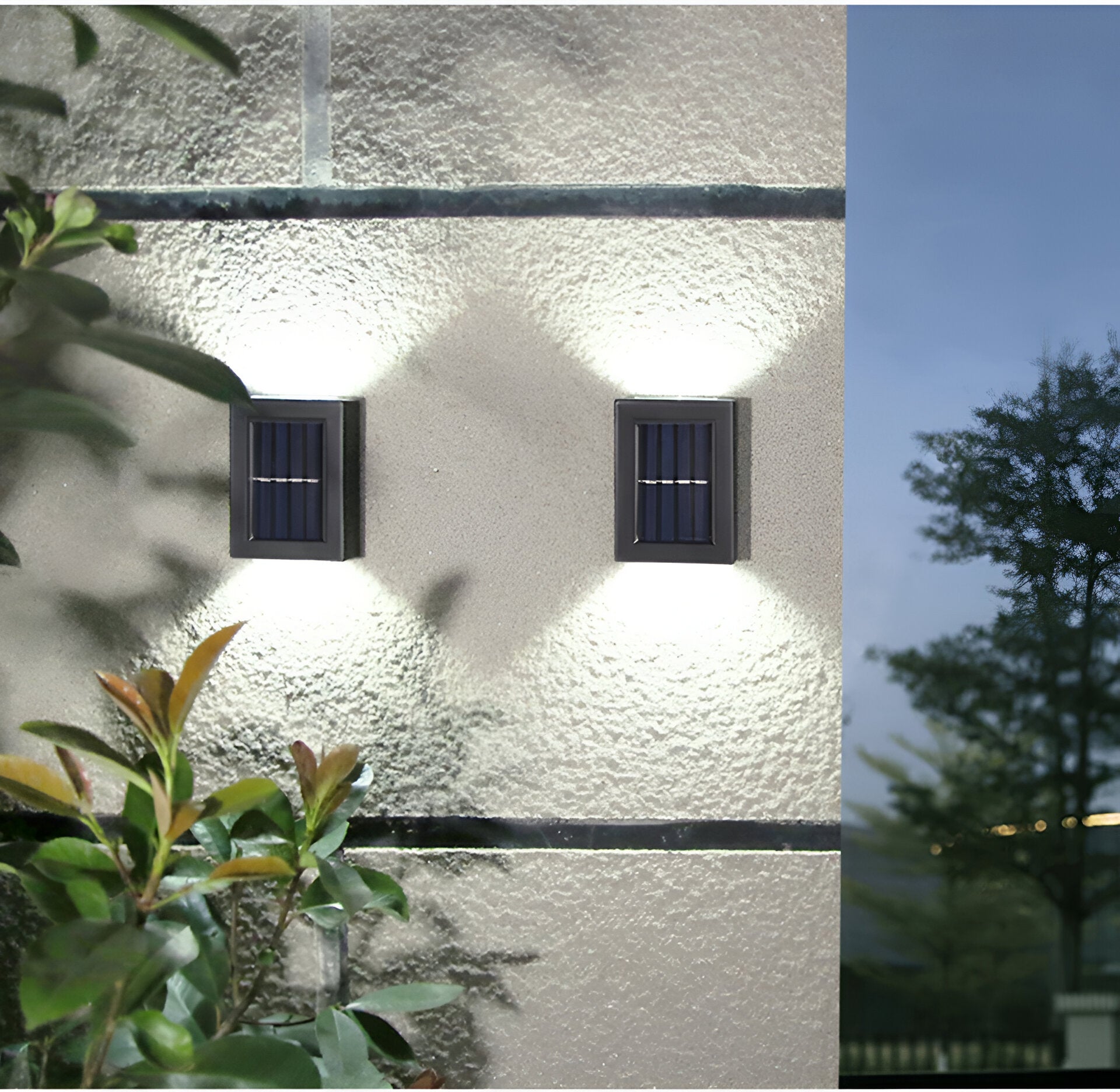 SolaraLux Solar Outdoor LED Wall Light IP65 Waterproof Black