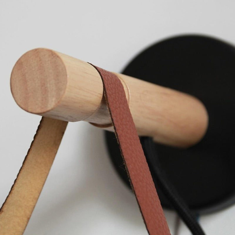 Alderin Nordic Wood Wall Lamp With Solid Iron Shade