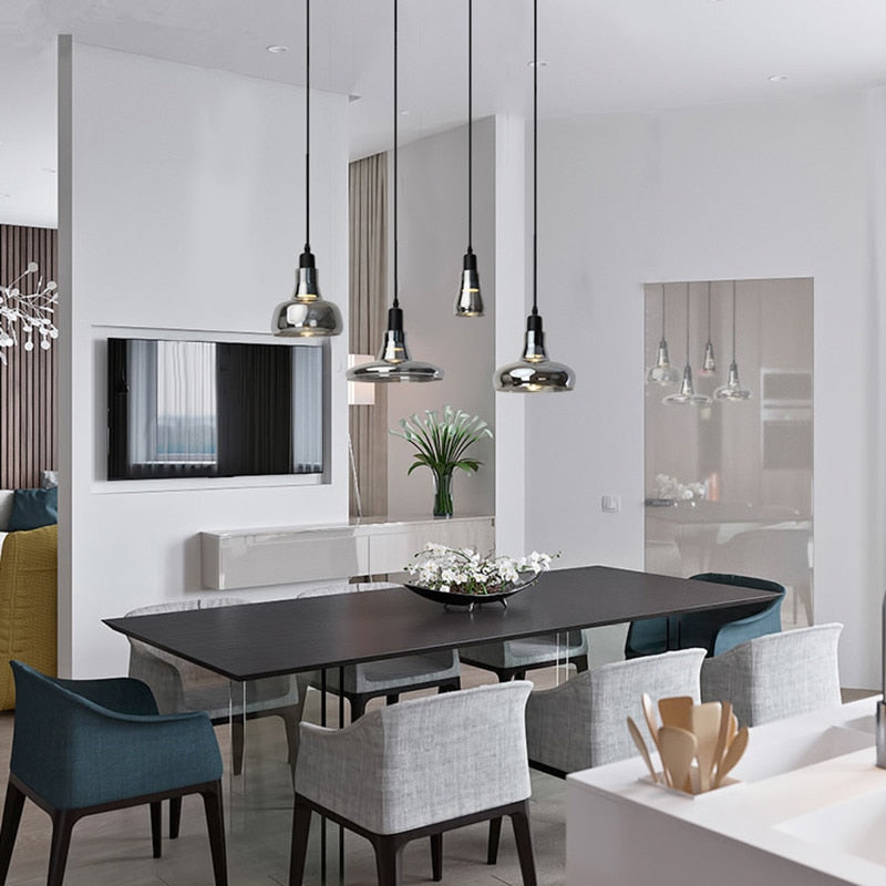 Ardena Glass Oval Pendant Lamp in Nordic Chic Style