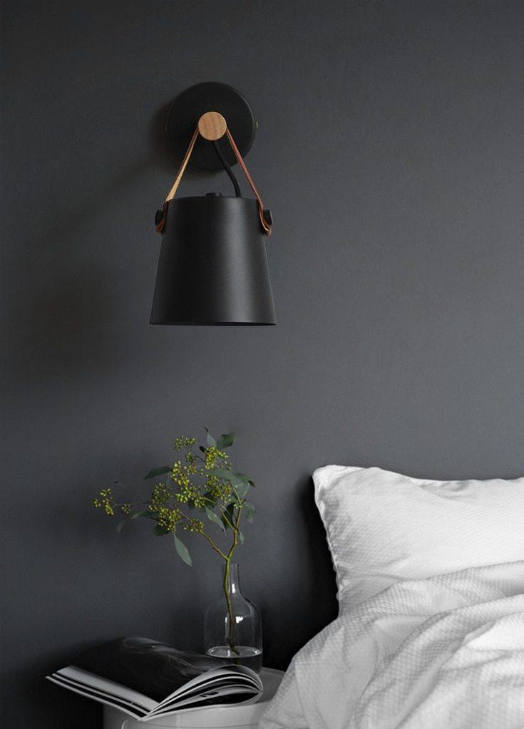 Alderin Nordic Wood Wall Lamp With Solid Iron Shade